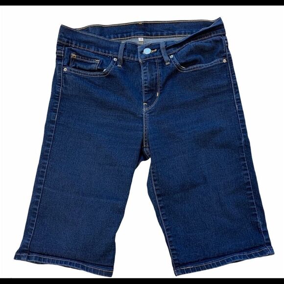 Levi’s dark wash Bermuda denim Jean shorts size 28 - Picture 2 of 7
